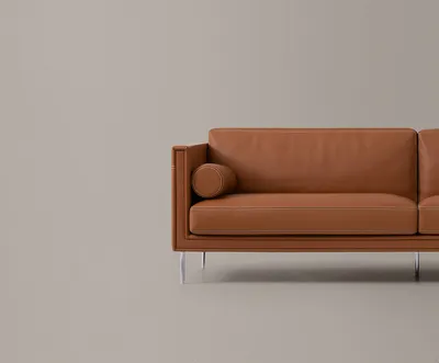 KAEL Sofa, Detail der Seite und Armlehne mit zylindrischem Kissen