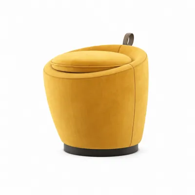 LIVIA pouf perspective view with removable cushion