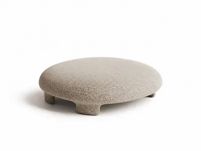 Pouf SASSO, angewinkelte Ansicht in Stoff NOW OR NEVER