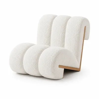 Fauteuil ARC, vue angulaire sur fond neutre