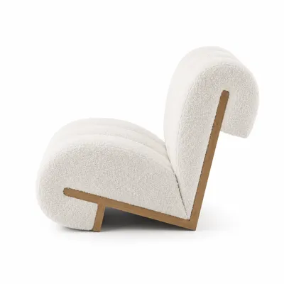 Fauteuil ARC, vue latérale avec piètement en bois