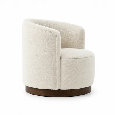 Fauteuil MUSE, vue en angle avec piètement en bois