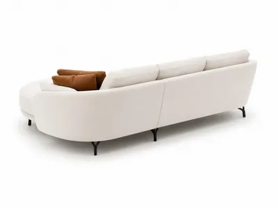 Ecksofa MERIDIAN, Rückansicht, die die skulpturale Silhouette hervorhebt