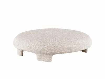 Pouf SASSO, Vorderansicht mit skulpturaler Basis