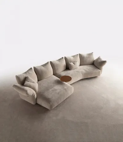 LYSIAN Sofa, perspektivische Ansicht von oben der skulpturalen Silhouette