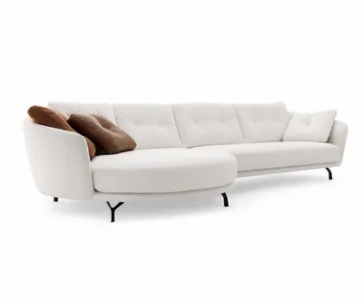 Ecksofa MERIDIAN, seitliche perspektivische Ansicht mit abgerundeter Chaiselongue