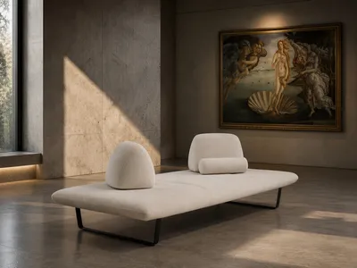 ATLAS Sitzbank in luxuriösem Interieur mit klassischem Kunstwerk in Szene gesetzt