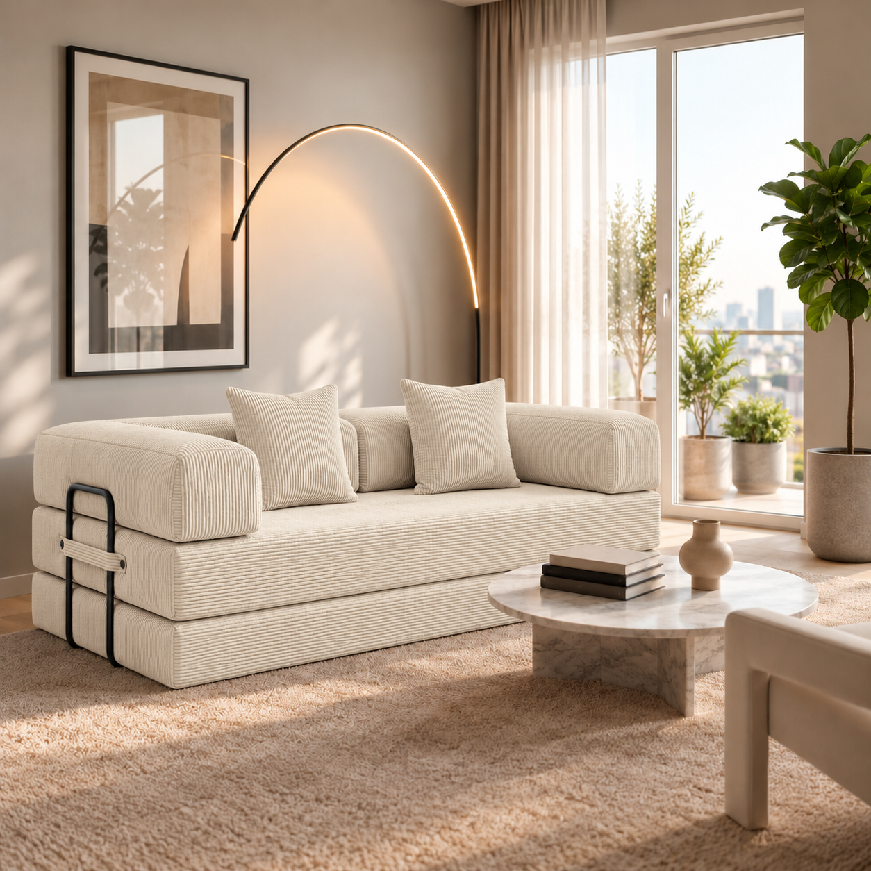 Smart Living DIVANO MODULARE 5 IN 1 StileSofa — Comfort e versatilità per ogni spazio della tua casa.
