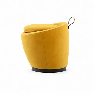 LIVIA pouf right side view with dark base detail