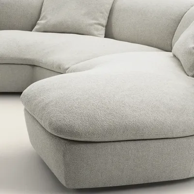 Détail de l'assise SELINE, texture du tissu Memphis et couture sur mesure
