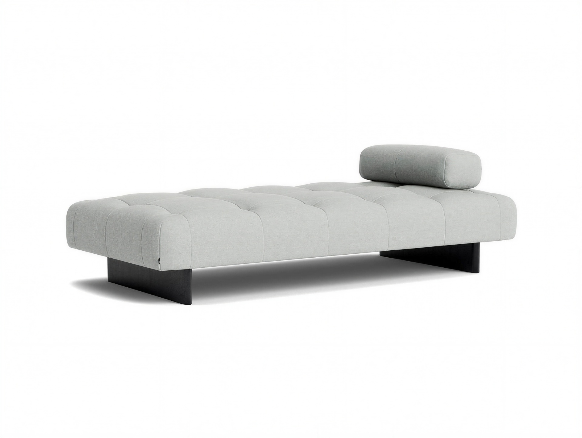Panca HAVEN in variante tessuto grigio con basamento nero