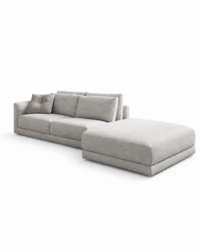 Ecksofa OBSIDIAN, angewinkelte Ansicht, die die tiefe Sitzfläche hervorhebt