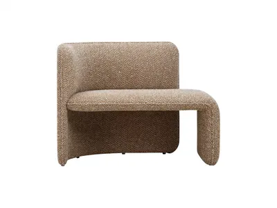 Fauteuil NOVA, vue frontale sculpturale en bouclé