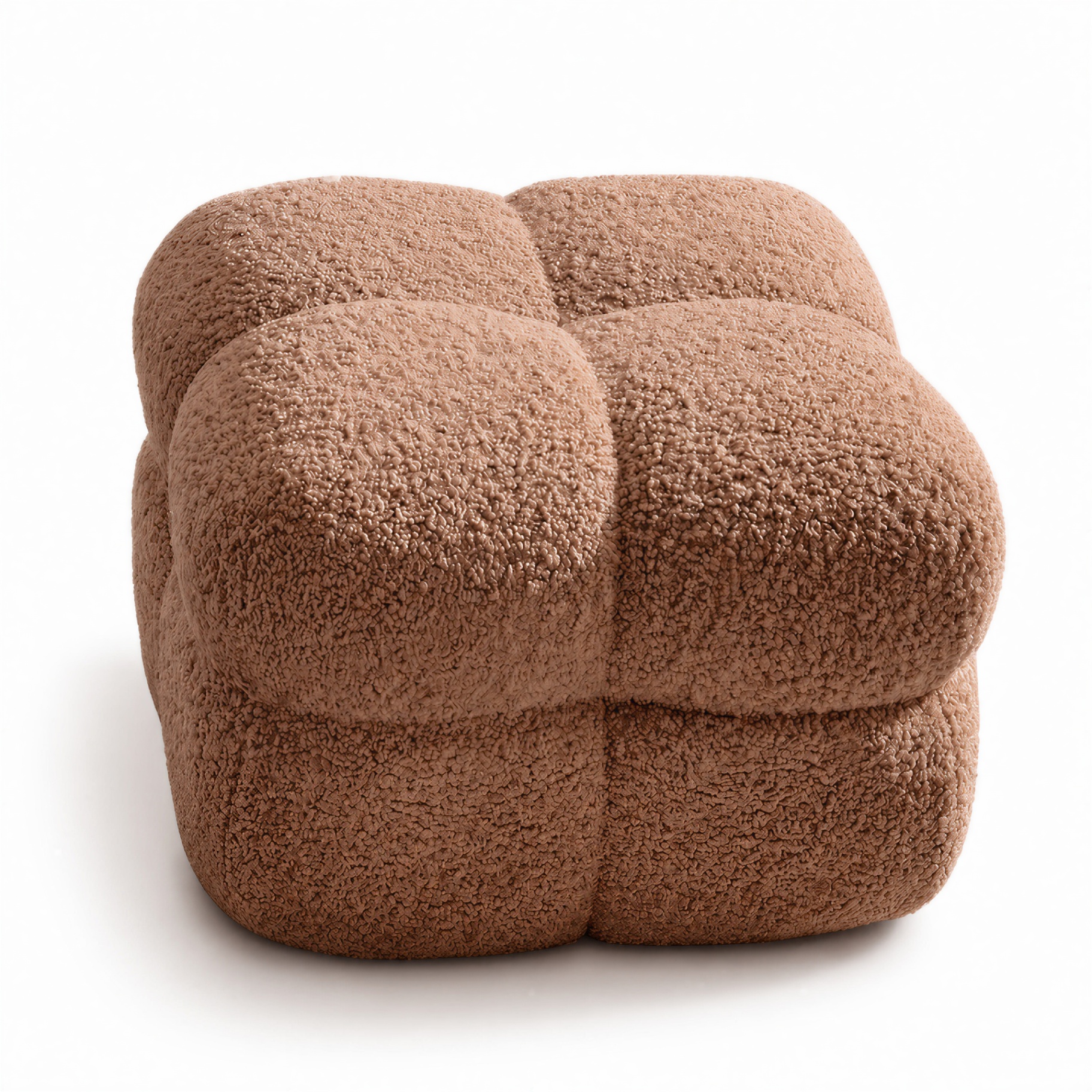 Pouf CUBI in tessuto LEGEND marrone, vista frontale