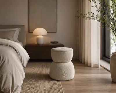 MILO pouf in a contemporary residential setting