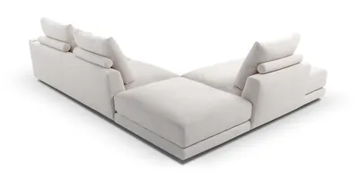 Ecksofa CALADRIA, Rückansicht, die die architektonische Silhouette hervorhebt