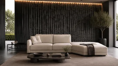 Ecksofa OBSIDIAN in einem luxuriösen, modernen Wohnambiente