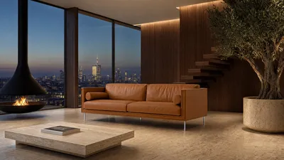 KAEL Sofa in einem luxuriösen, modernen Penthouse mit Stadtblick