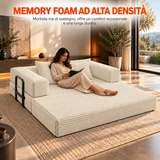 Divano Modulare 5 in 1 aperto in configurazione relax