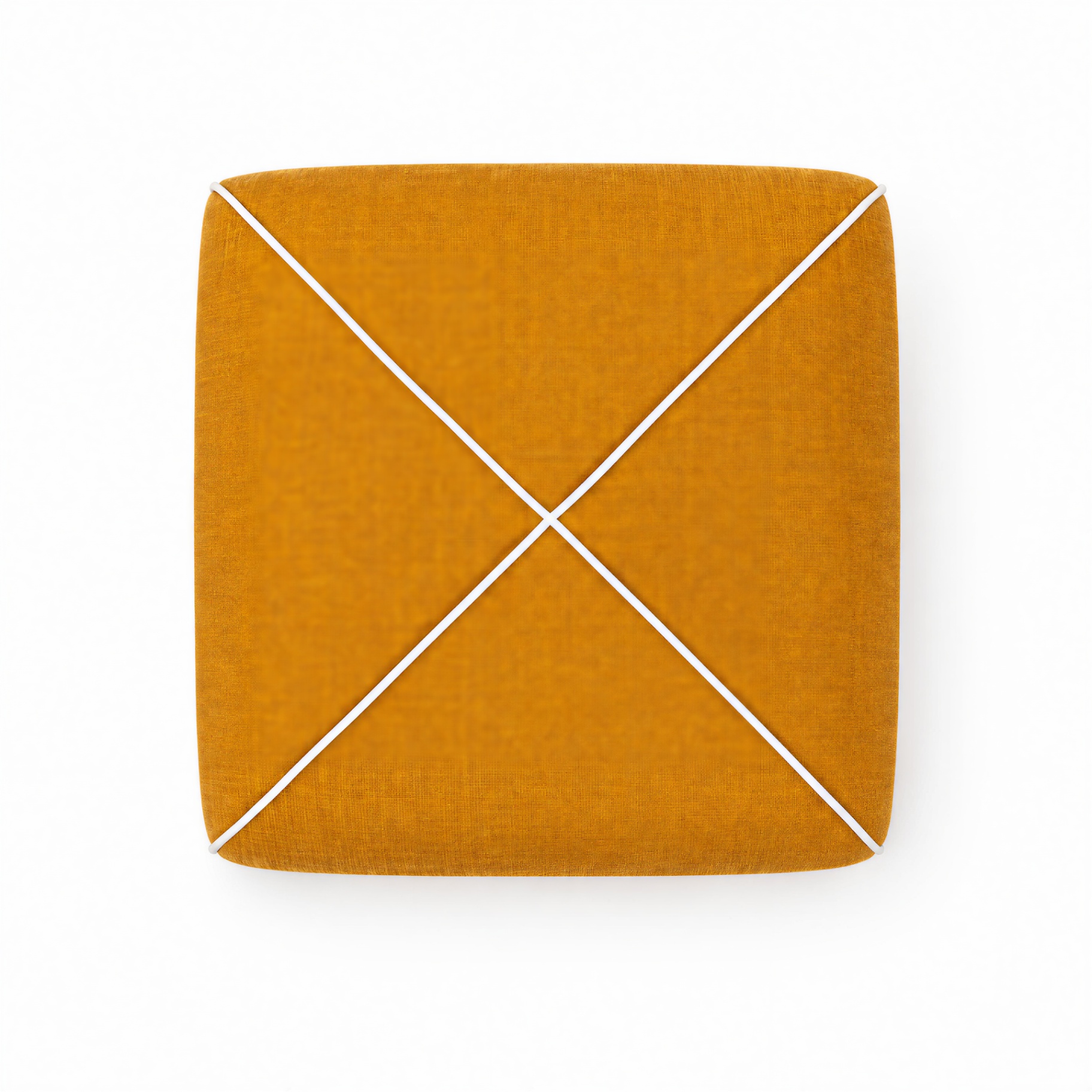 Pouf NODO, pianta con dettaglio della cordonatura a X