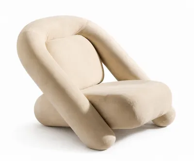Fauteuil LOOB, vue frontale en studio sur fond neutre
