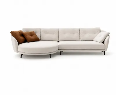 Ecksofa MERIDIAN, Detail des Sitzes und der Schneidernähte