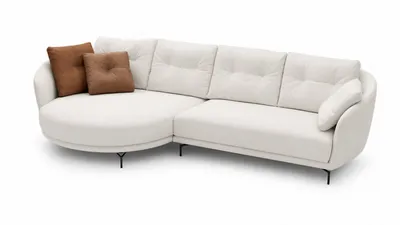 Ecksofa MERIDIAN, perspektivische Vorderansicht auf weißem Hintergrund