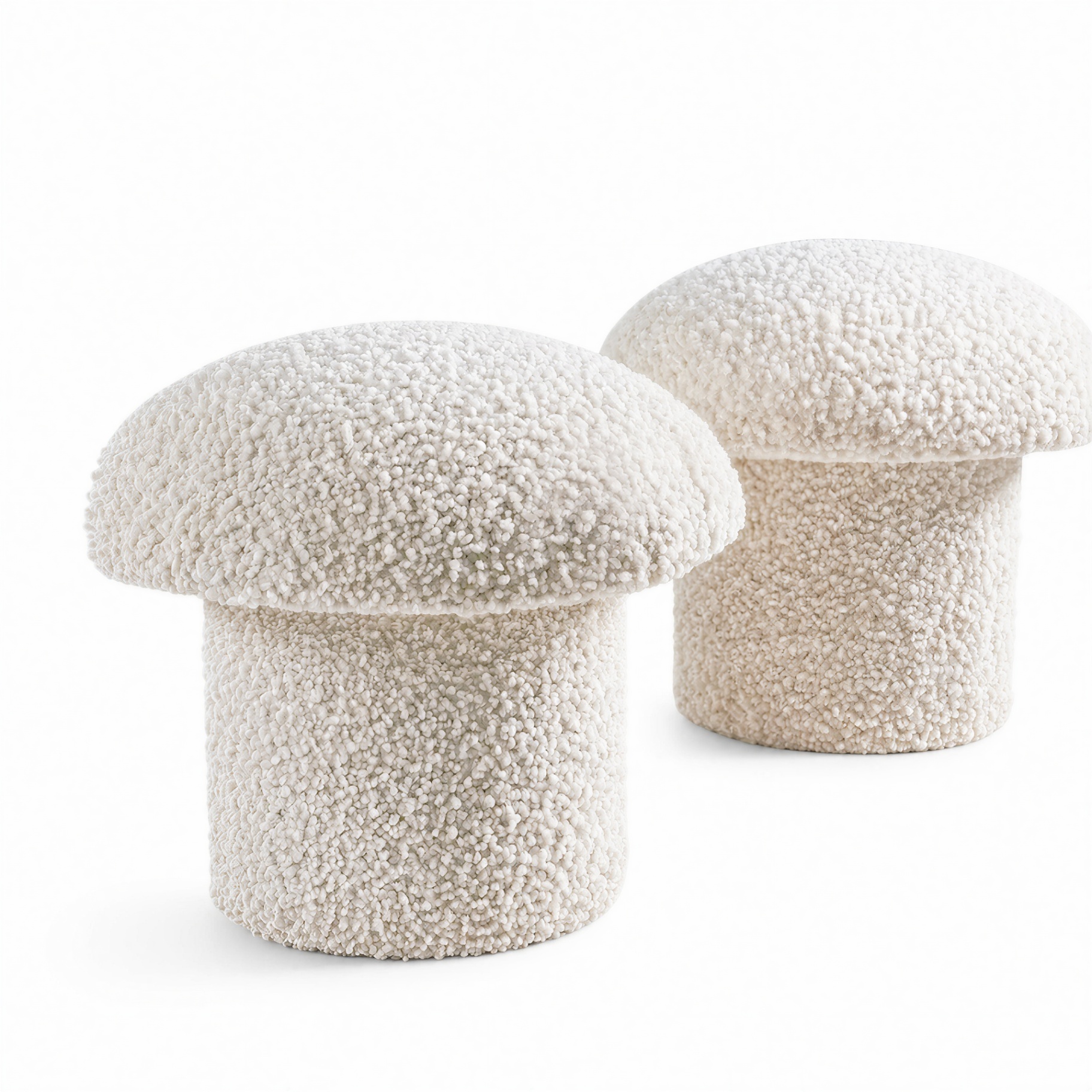 Dettaglio del tessuto bouclé del pouf NUBO