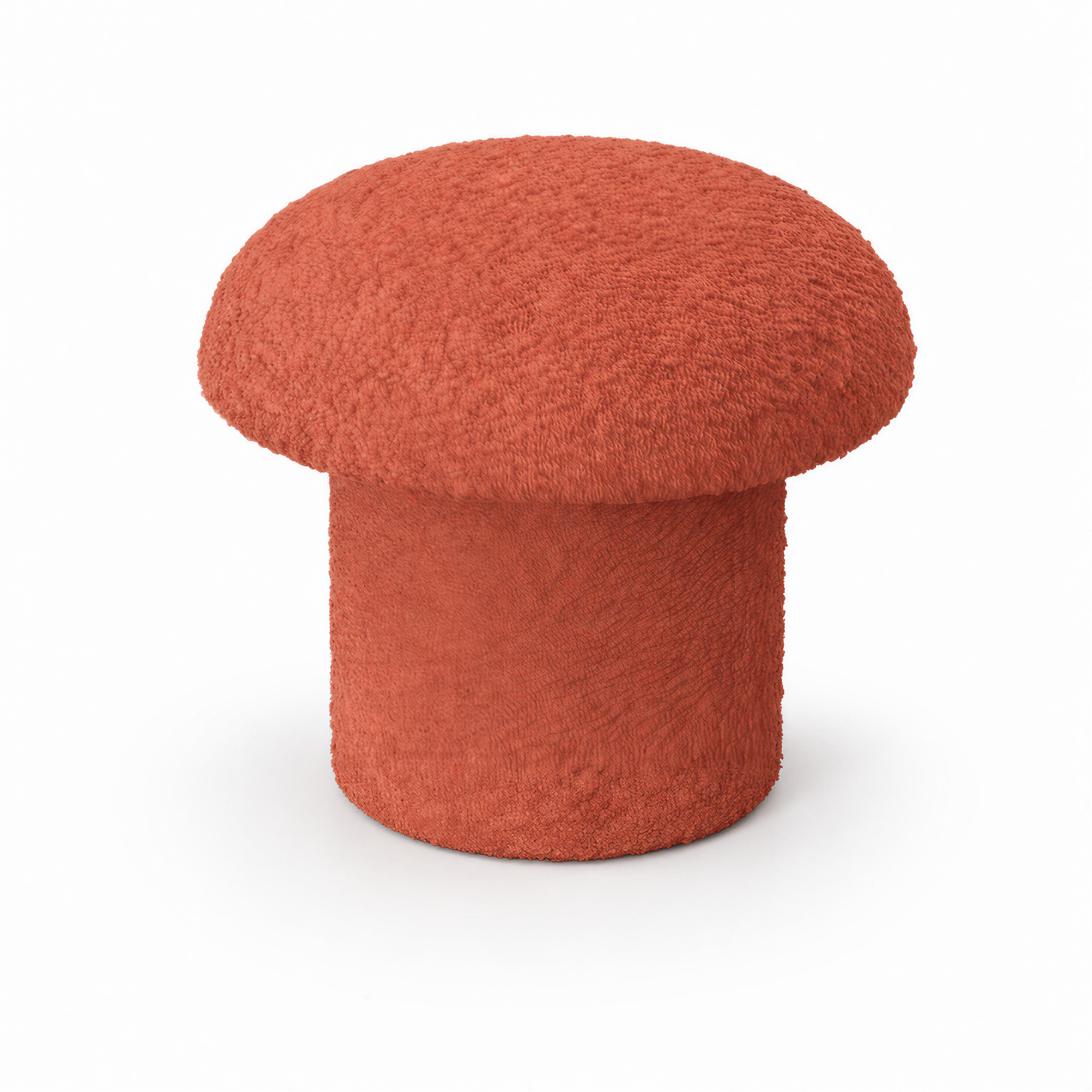 Pouf NUBO in bouclé terracotta, vista frontale